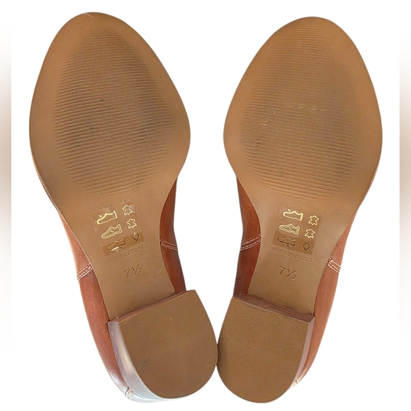 Madewell Regan Brown Leather Ankle Booties Size 7.5 - Picture 5 of 7